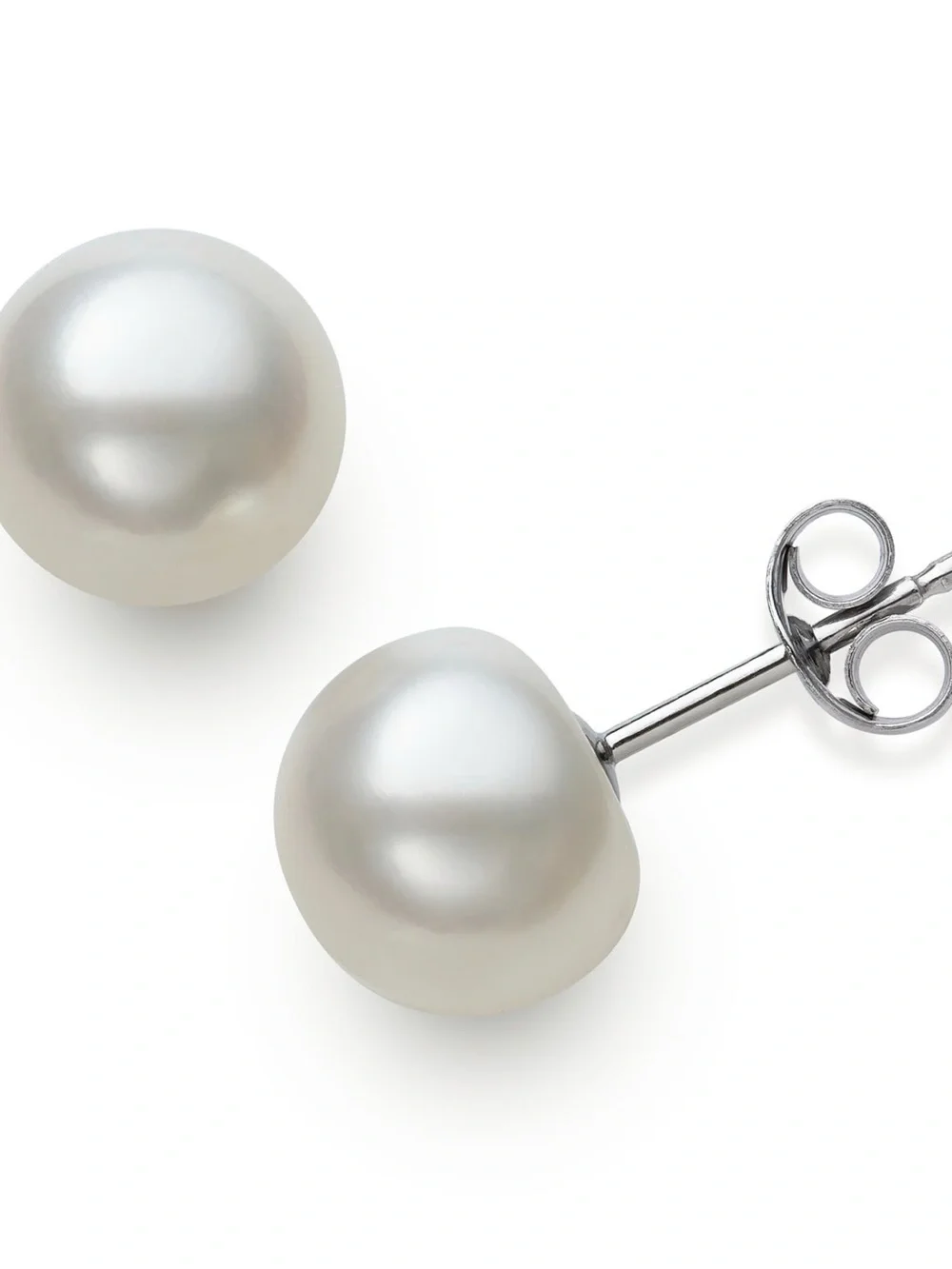Macy's Silver White Pearl Stud Earrings